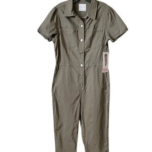 Celebrity Pink Khaki Button-Up Jumpsuit